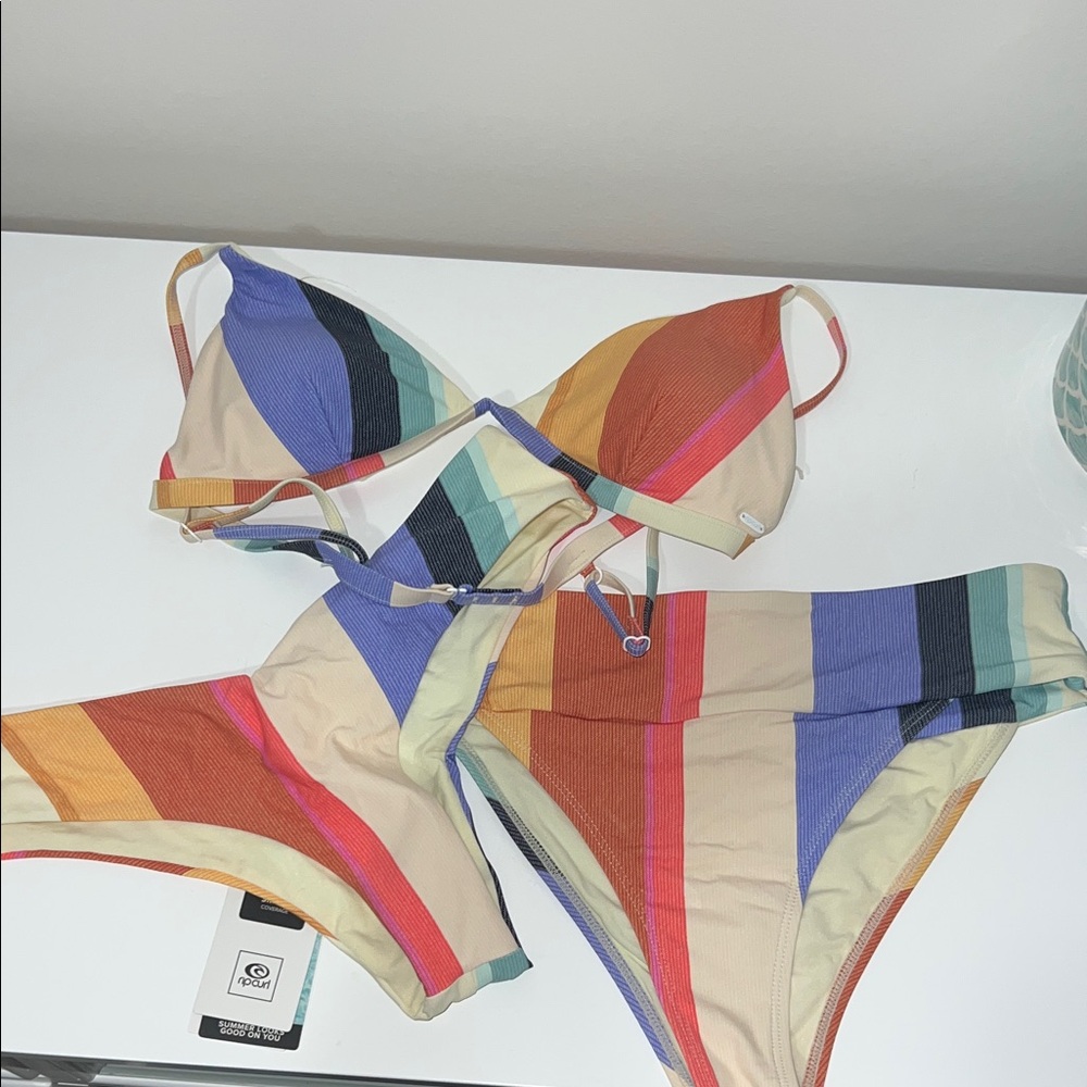 Rip curl Colorful Striped Bikini Set Selling AS SET ONLY